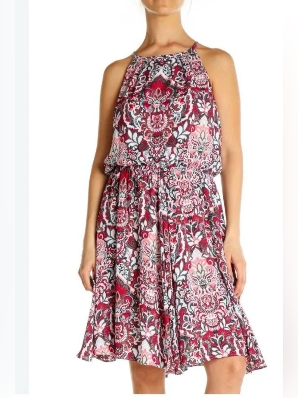 Banana Republic Paisley Print Boho Summer Halter Dress Medium